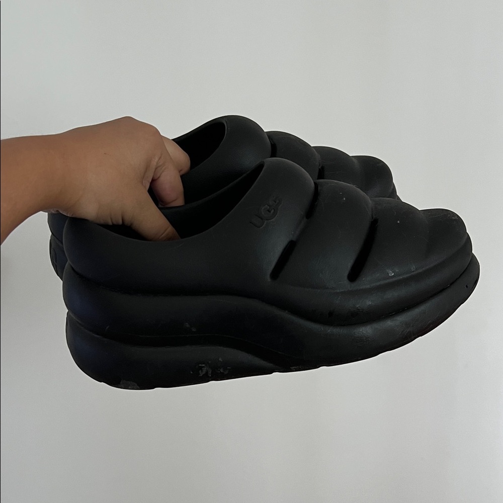 UGG Black Chunky Slides